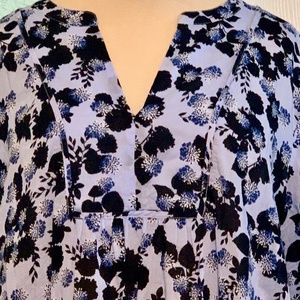 LOFT Peasant Floral Bell Sleeve Tunic